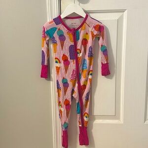 Little Sleepies 6 to 12 months Luna Lux, pink ice cream, used